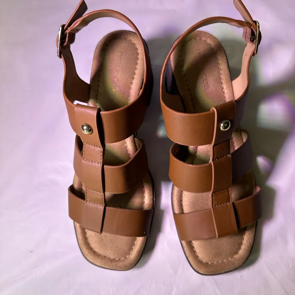Maurices Tan Strappy Block Heel Sandals - Image 3