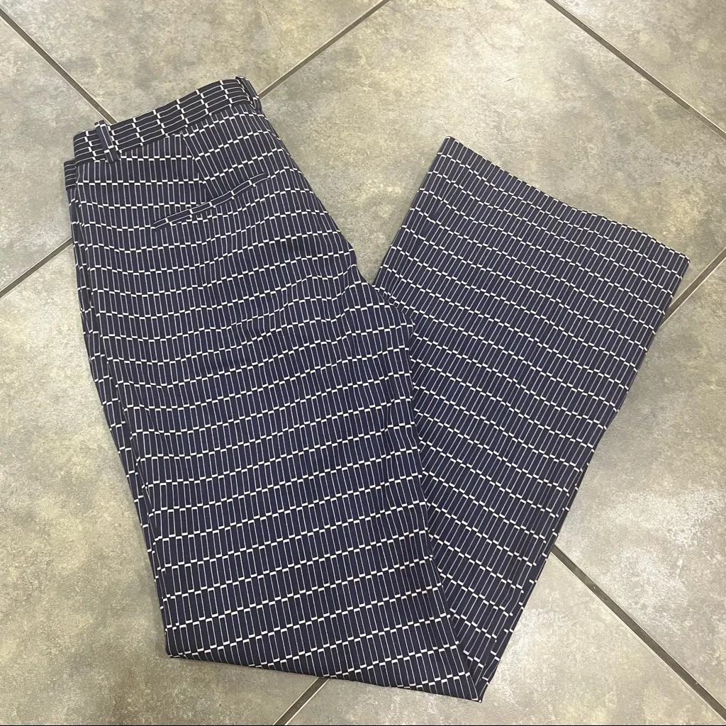 Theory Demitria Womens 6 Blue Wool Straight Pant Preppy Old Money Career 32*32” - Image 12