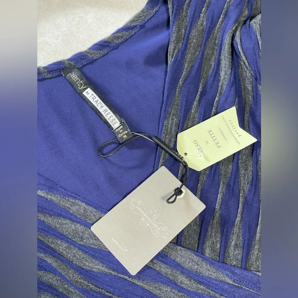 Anthropologie Tracy Reese Plenty Directional Dress Midi Bodycon Blue-Charcoal M - Image 10