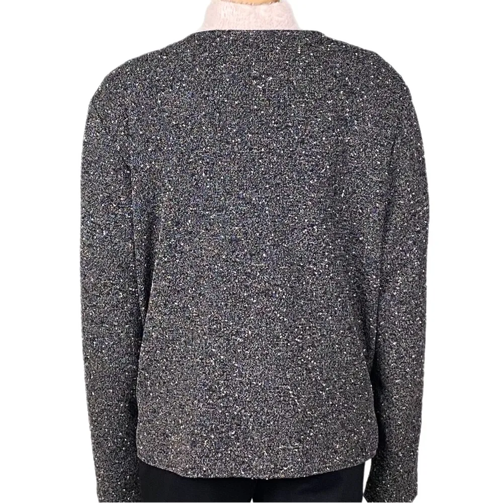 COLDWATER CREEK black and white, lightweight, textured open jacket. Size XL. EUC - Image 9