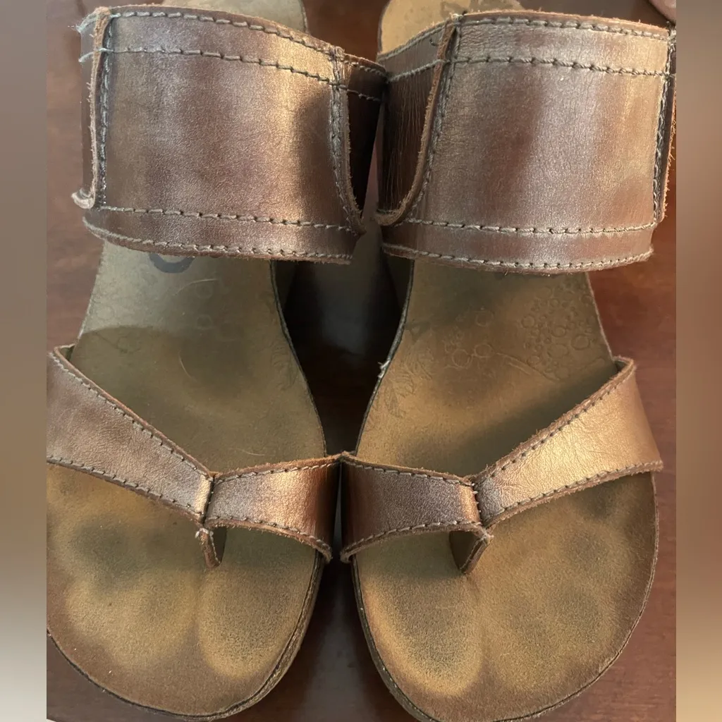 OTBT Women's Brookfield Metallic Leather Wedge Sandals Bohemian Casual 8.5 - Image 6