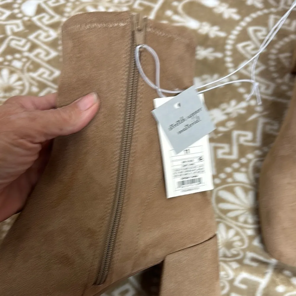 A New Day  Tan Heeled Boots with Rounded Toe - Image 6