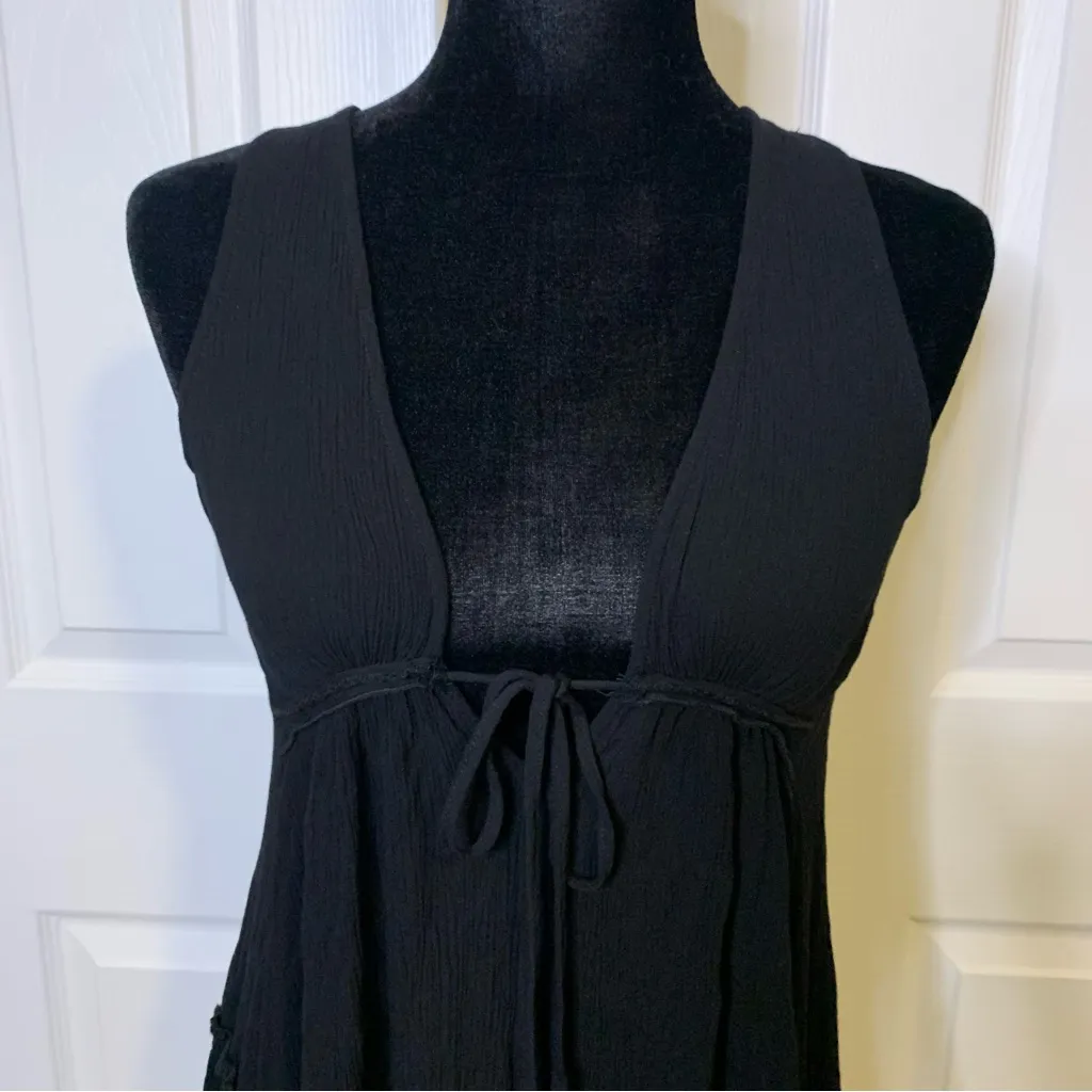 Forever21 Black Tie-Front Tank Blouse - Image 2