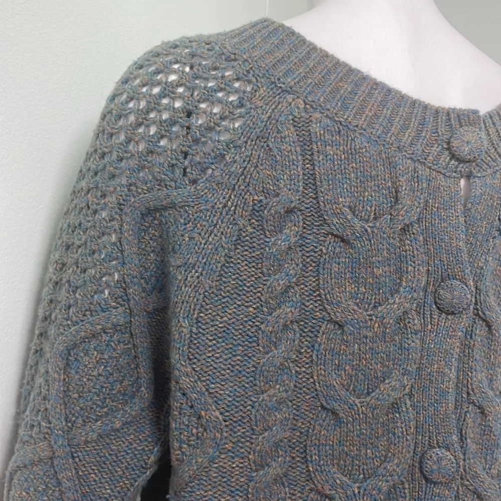 ANTHROPOLOGIE Far Away From Close Button Back Wool Sweater Medium - Image 5