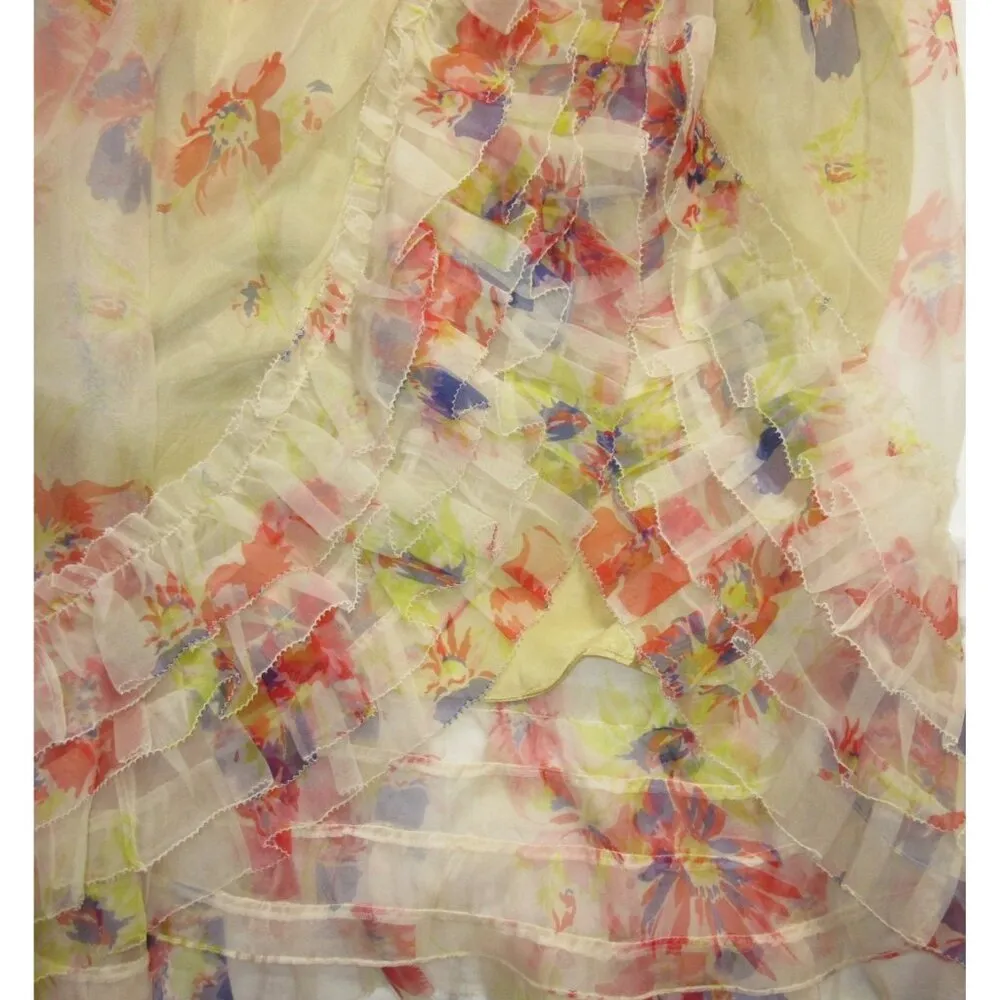 NWT Doen Ernestine in Sweet Gardenia Floral Ruffled Silk Organza Maxi Dress L Size L - Image 8