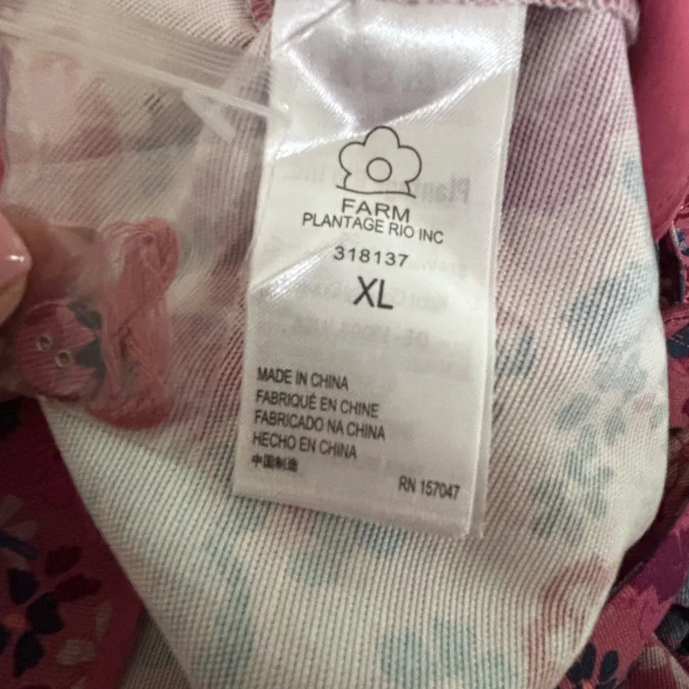 FARM Rio Floral Birds Blush Jumpsuit with Puff Sleeves Size: XL - Image 11