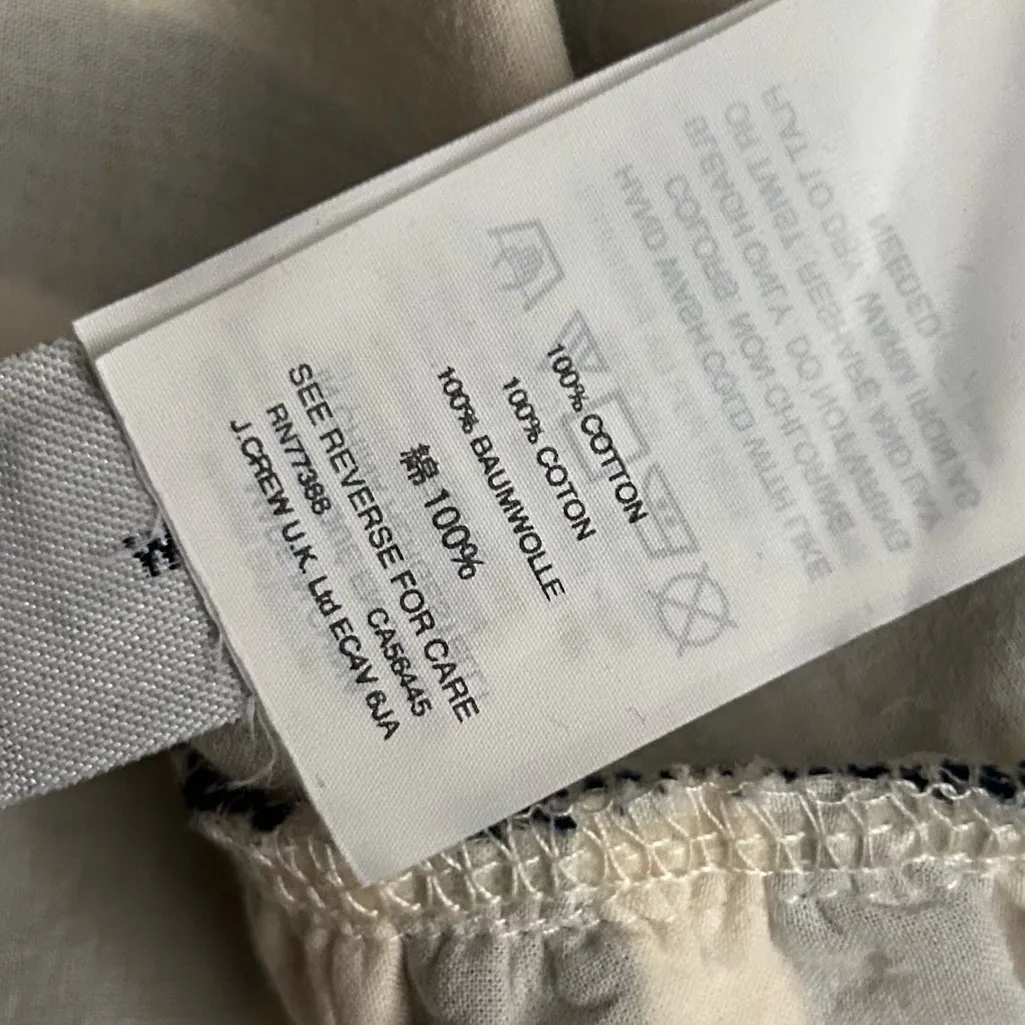 J.Crew Navy & White Nautical Striped Peplum Ruffle Shirt Blouse Top - Image 5