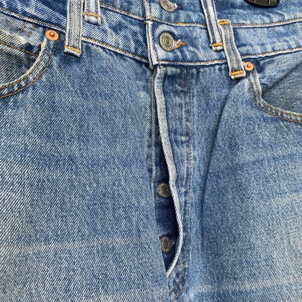 $595 NWT RE/DONE x LEVI'S DOUBLE WAISTED DRAINPIPE JEANS SZ 26 - Image 5