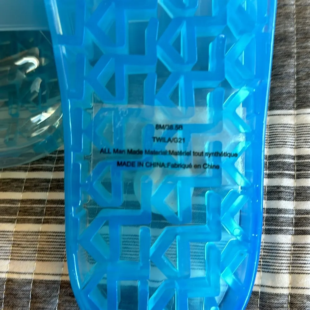 NEW KARL LAGERFELD PARIS Tayla Monogram Slides BLUE LOGO - Image 5