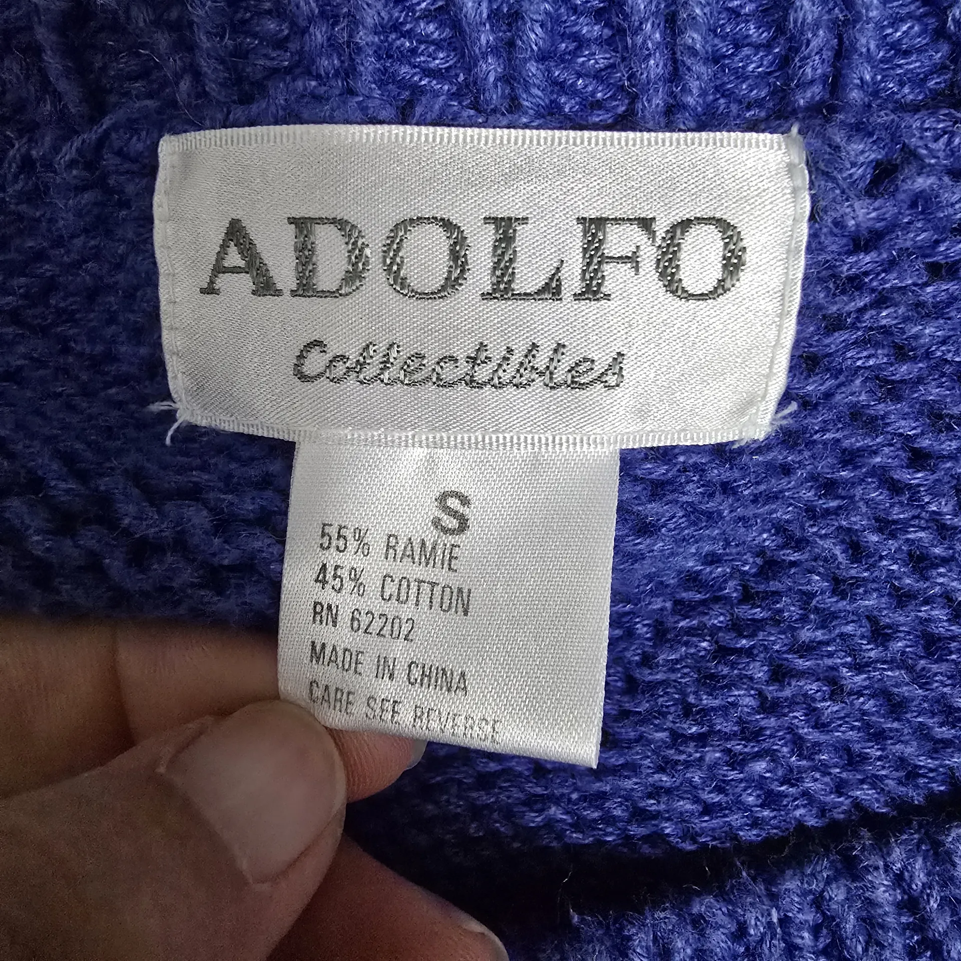 Vintage Adolfo 90s Blue Kitschy Holiday Wintery Scene Sweater Small Cottagecore - Image 6