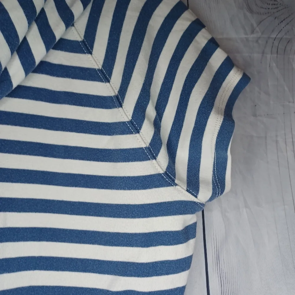 LRL Lauren Jeans Co. Striped Blue and White Striped Hooded Dress - Image 11