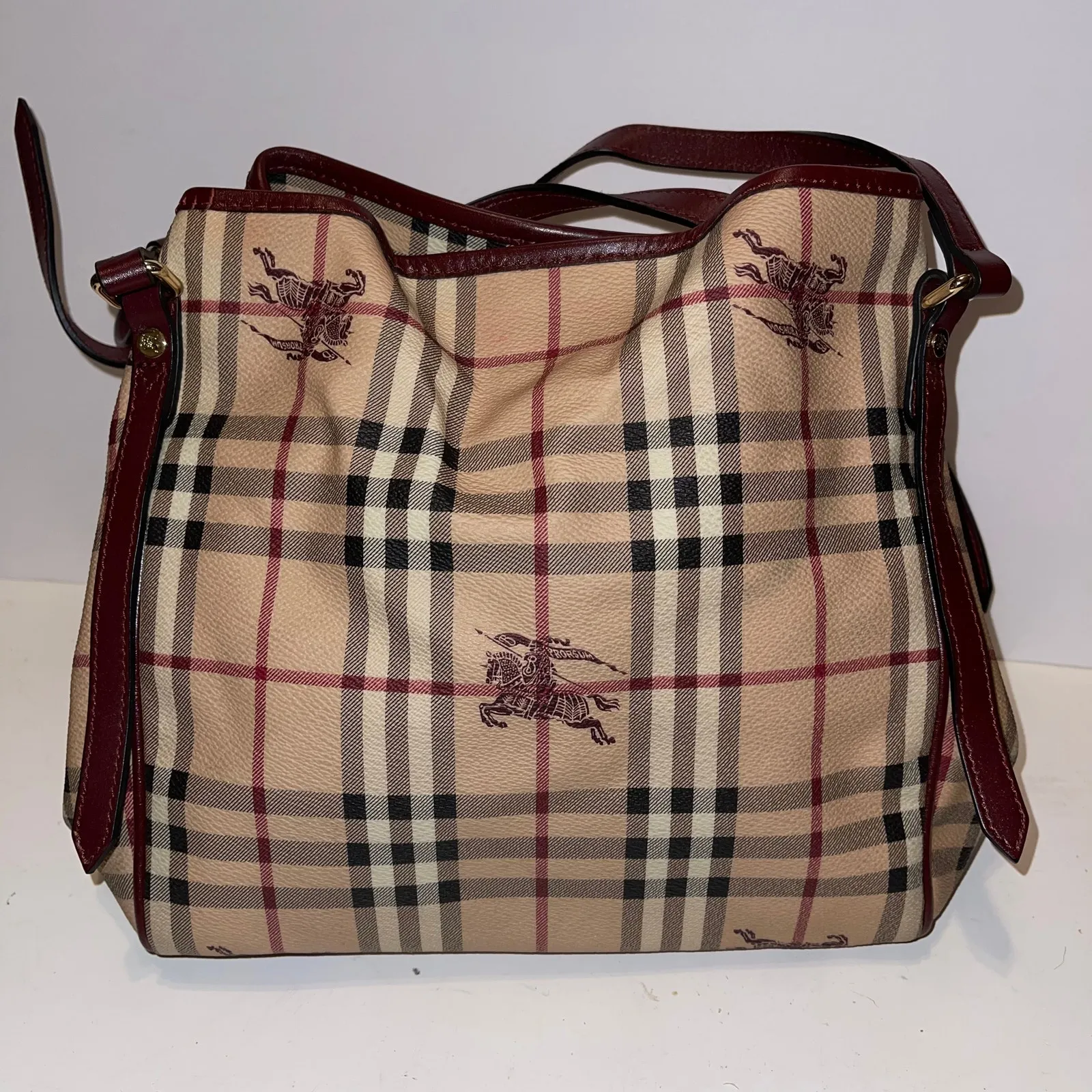 Authentic Vintage Burberry Haymarket Check Shoulder Bag - Image 2
