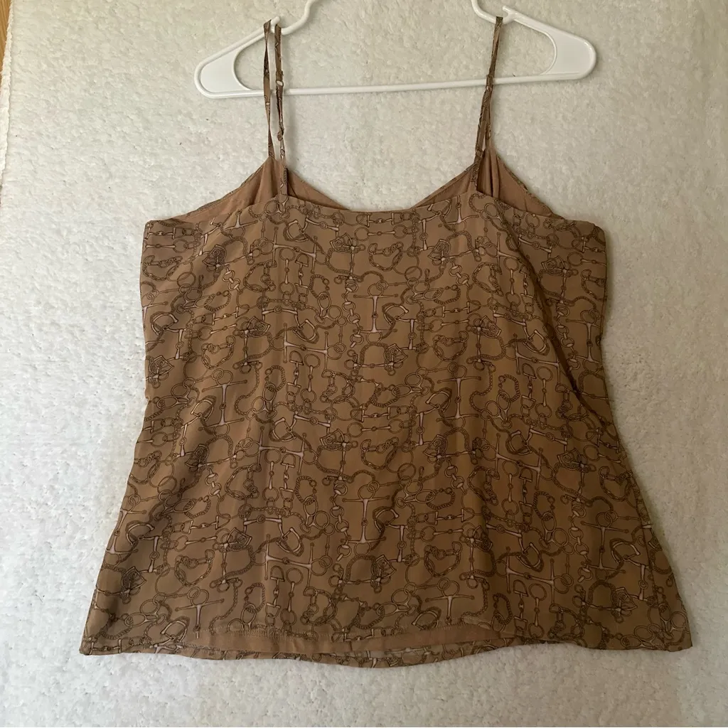 New York & Company Brown/Tan Office Siren Cami Blouse Tan Size M - Image 2