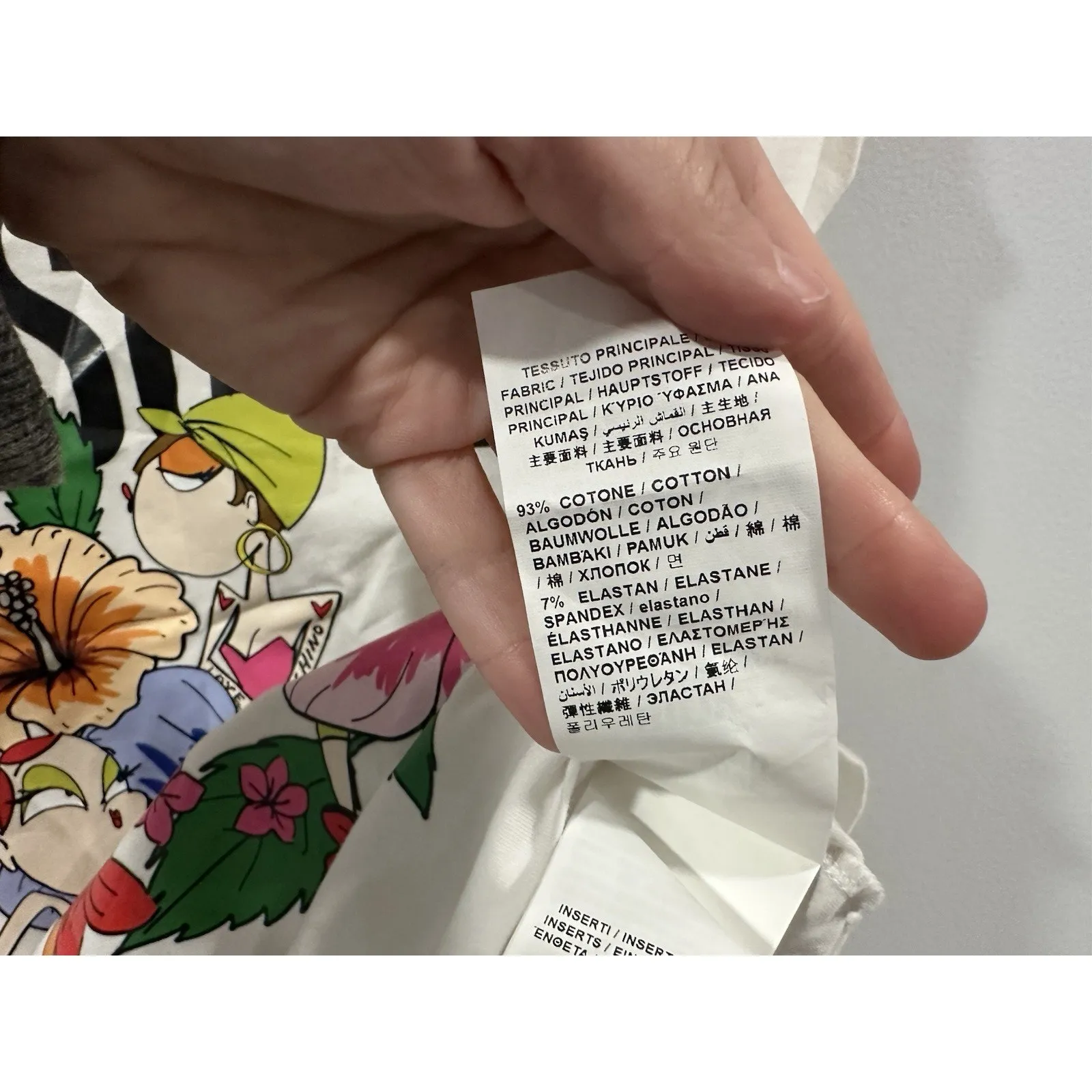 Love Moschino Floral White Short Sleeve Shirt Women's Size US 6 - Image 7