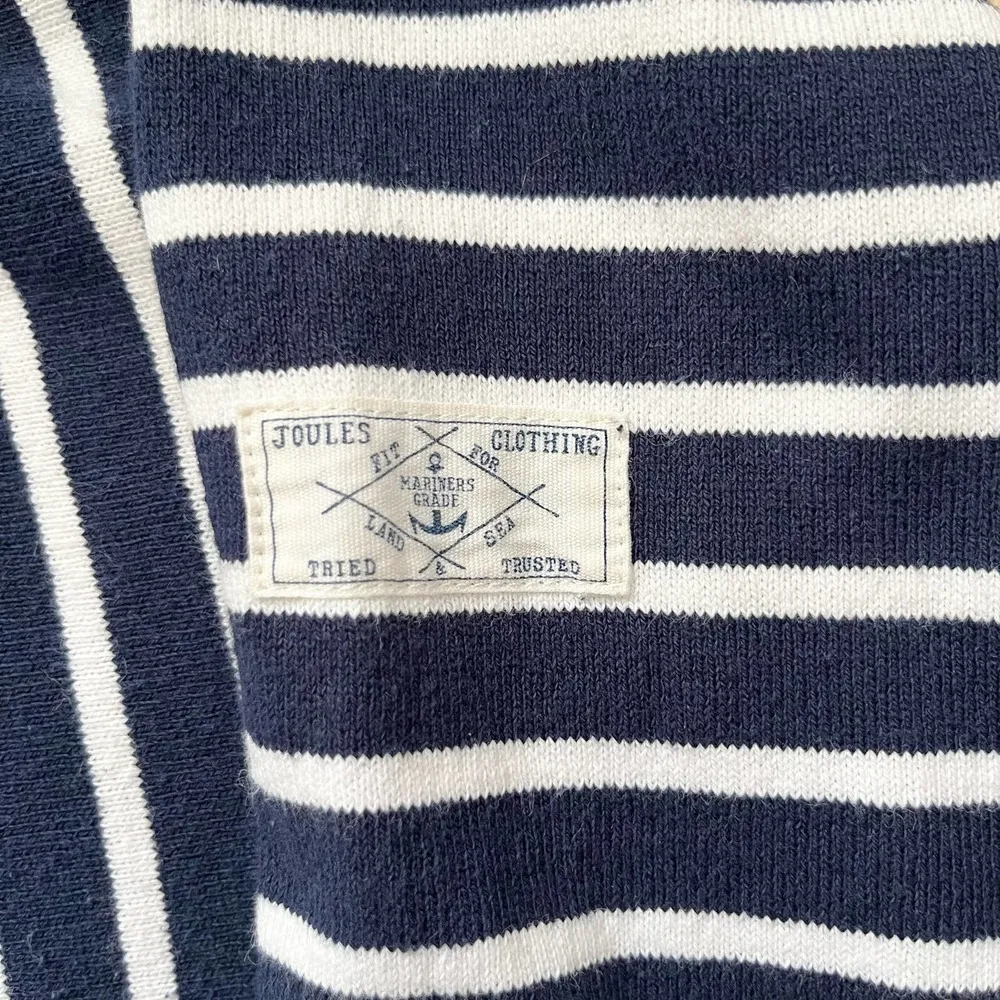 Joules Nautical Navy White Striped 3/4 Sleeve Dress w/ Pockets 100% Cotton, Sz 6 - Image 10