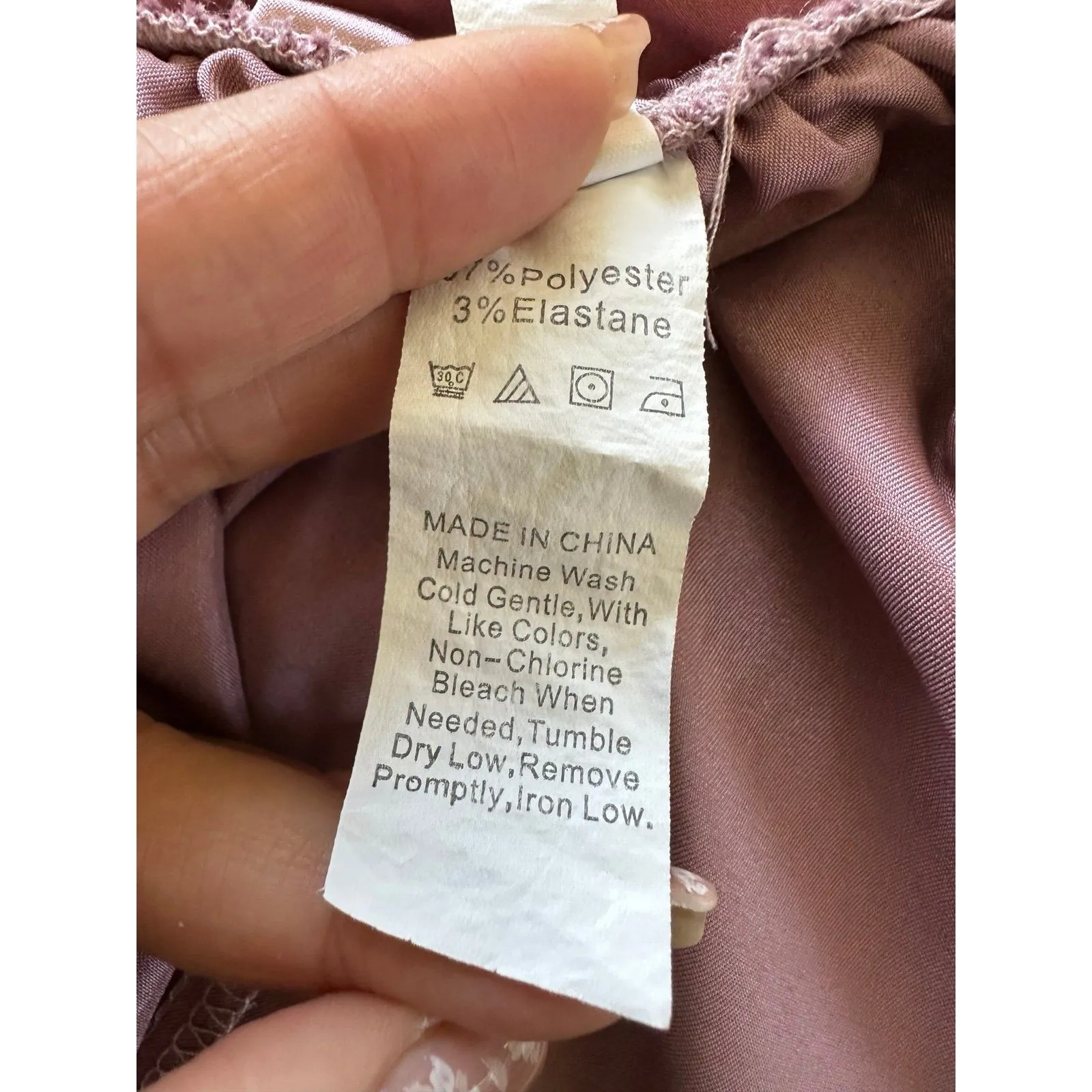 Unbranded Mauve Pink Button Down Pull On Shorts Satin Pajamas PJ Set XL - Image 9