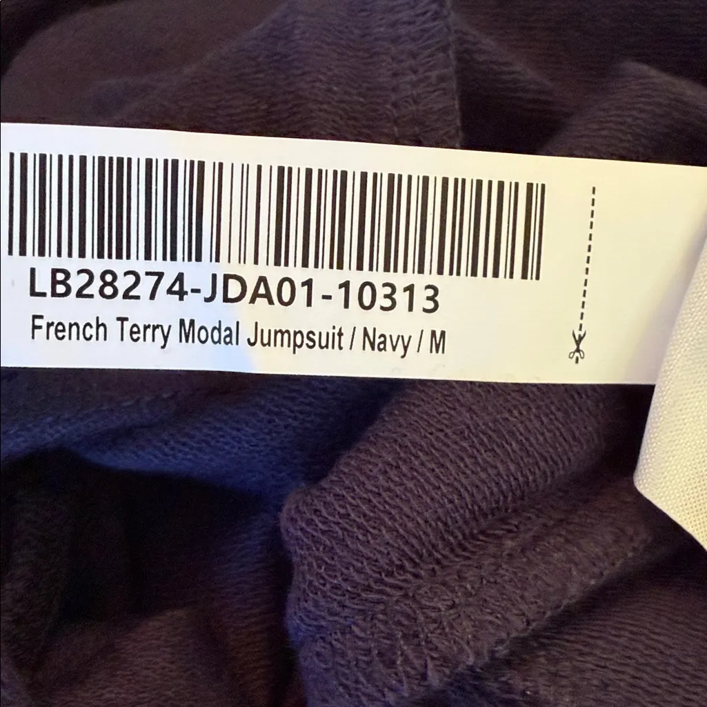 NWT Quince French Terry Modal Jumpsuit Navy Blue Sz M - Image 3