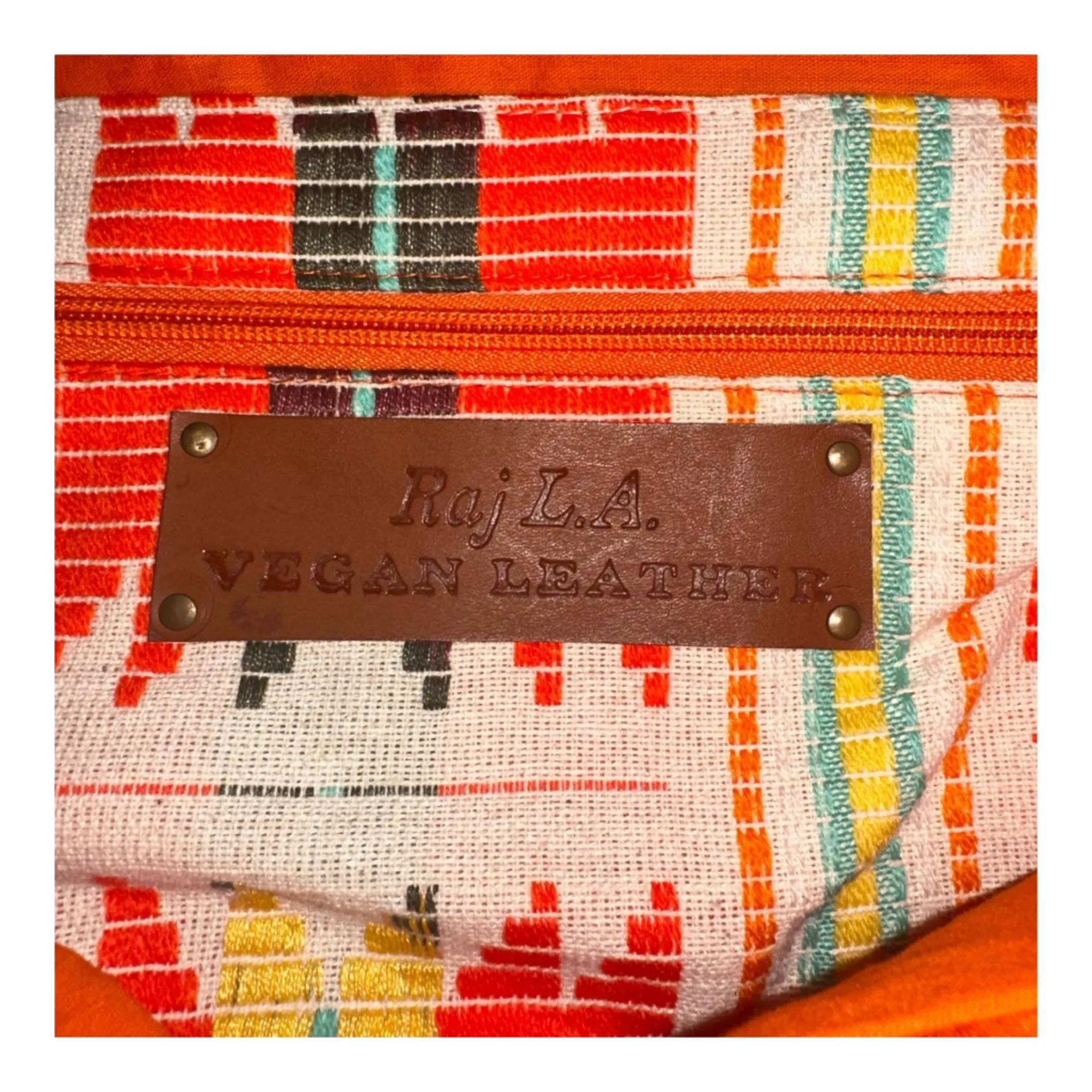 RAJ Woven Tote Bag with Vegan Leather Trim and Handles - Image 4