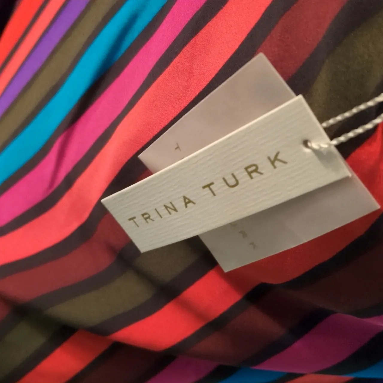 Trina Turk Pina Colada Striped One Shoulder Dress Size Medium - Image 6