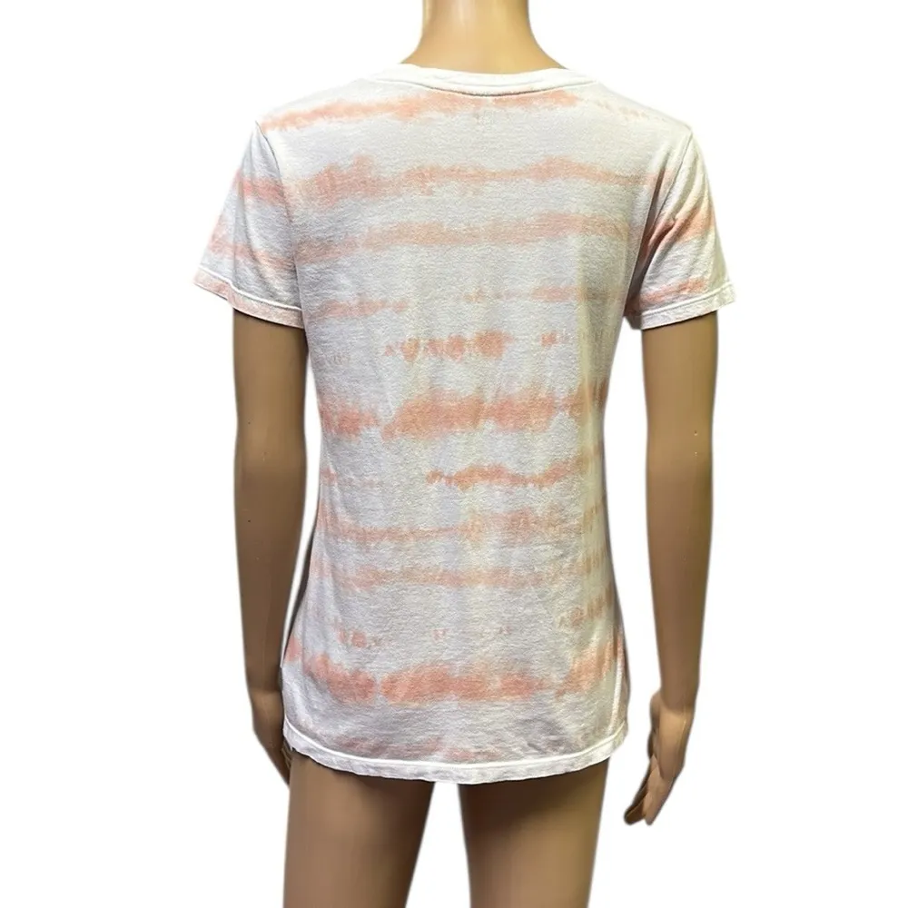 Gap Coral White Tie Dye Favorite Tee V Neck Short Sleeve Tshirt Cotton Modal M - Image 6