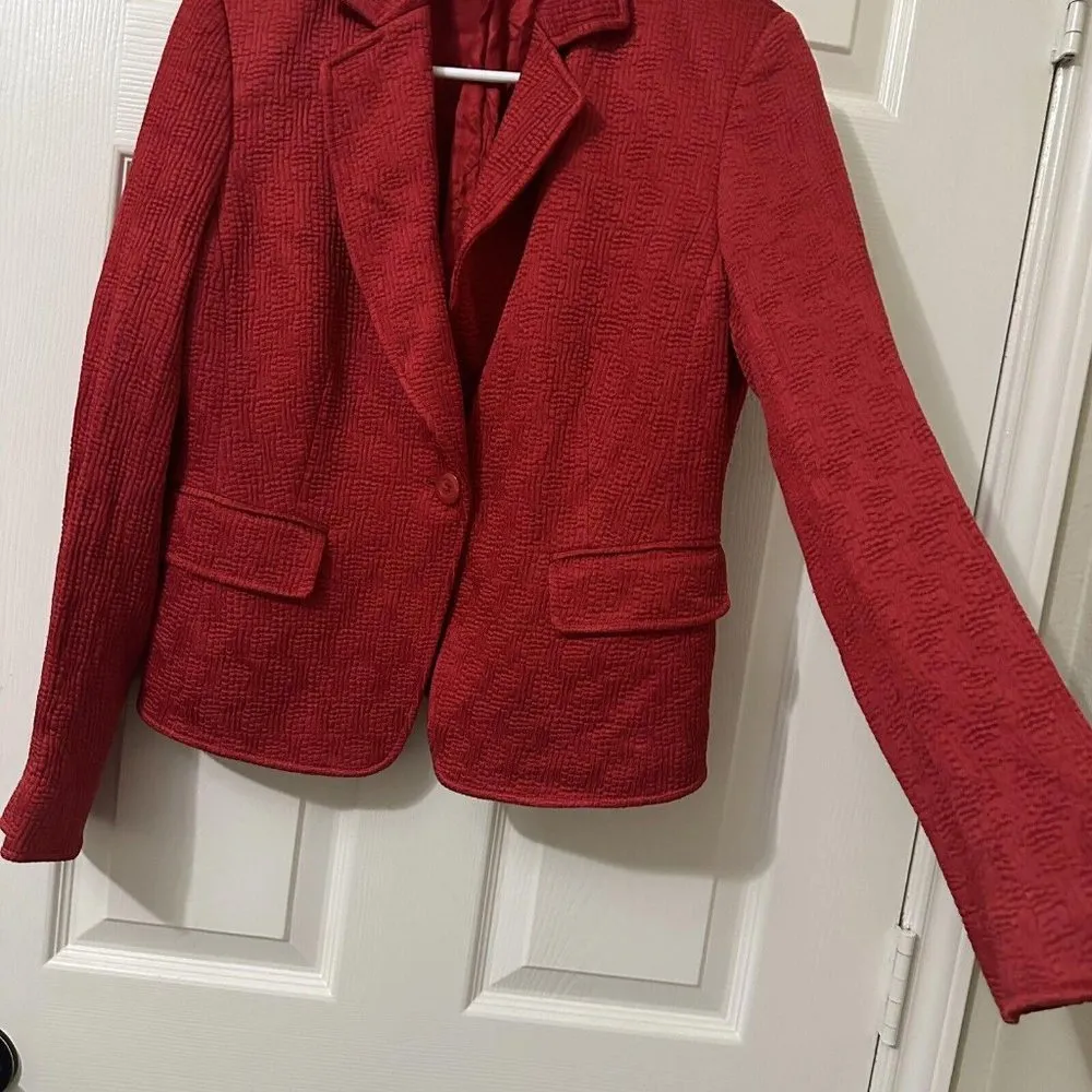 Ellen Tracy Textured Blazer Jacket Women’s Sz 4 Viscose Blend Festive Color - Image 2