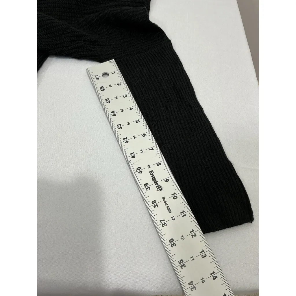 Womans Forever 21 Small Black V Neck Criss Cross Knit Sweater Over Sized - Image 6