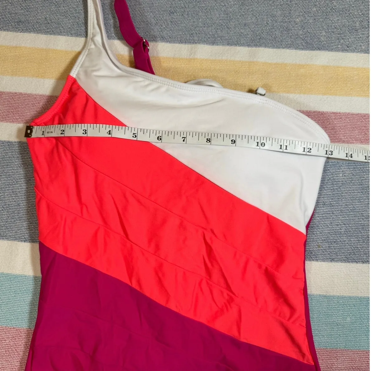NWT, Eomenie One Shoulder One Piece Bathing Suit Sz Small Pink - Image 2