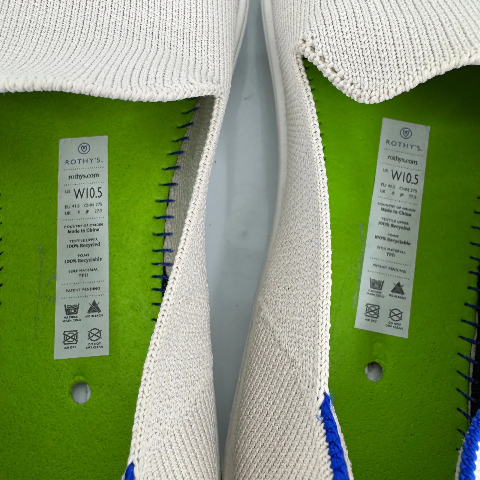 Rothy's shoes women's 10.5 The Original Slip On sneaker loafer knit flat beige - Image 7