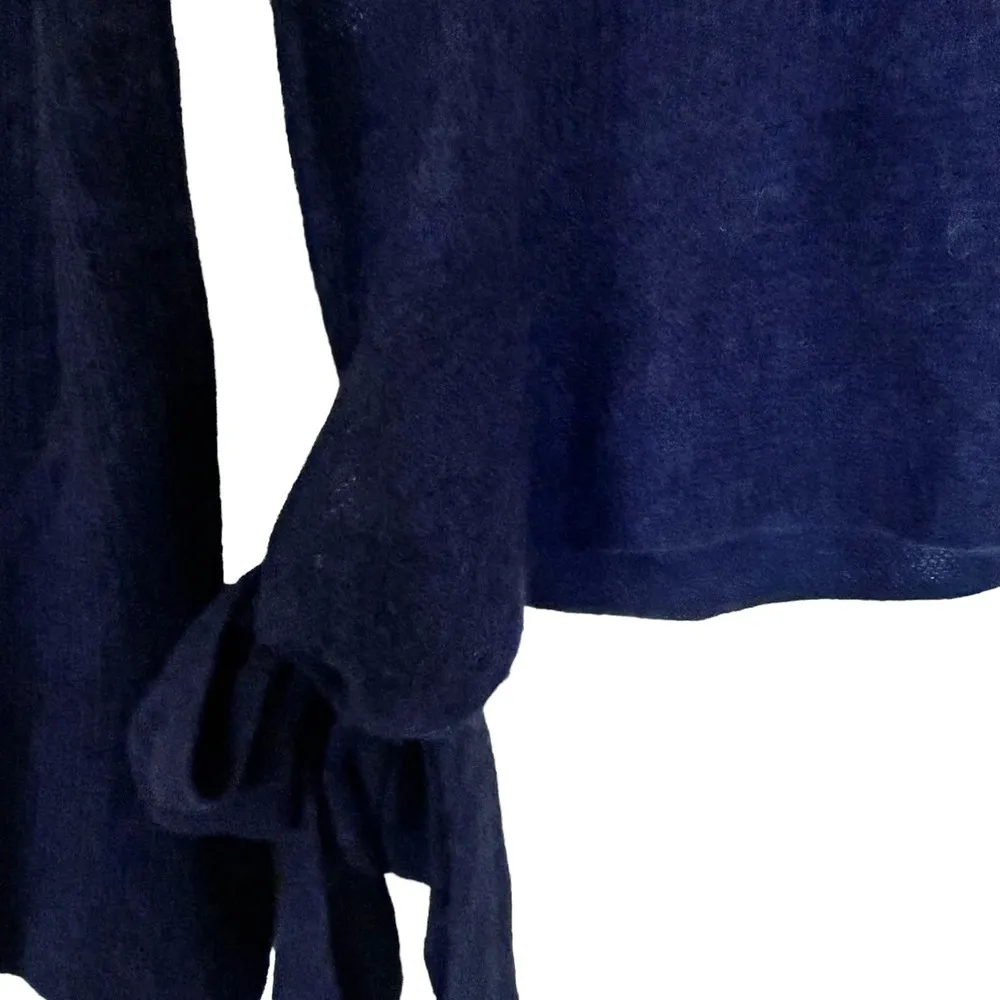 Zara black wool alpaca sweater with side bow tie size L - Image 7