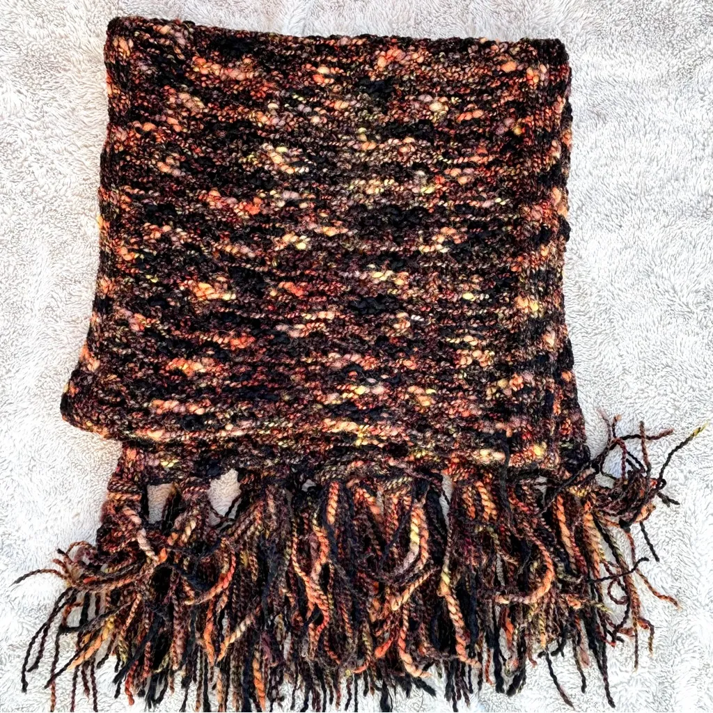 Missoni Foulard Variegated Knit Scarf with Fringe Wool Blend made in Italy - Image 2