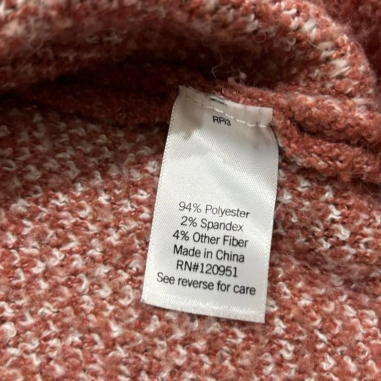 Brown Sweater with White Hearts Size XS - Image 7