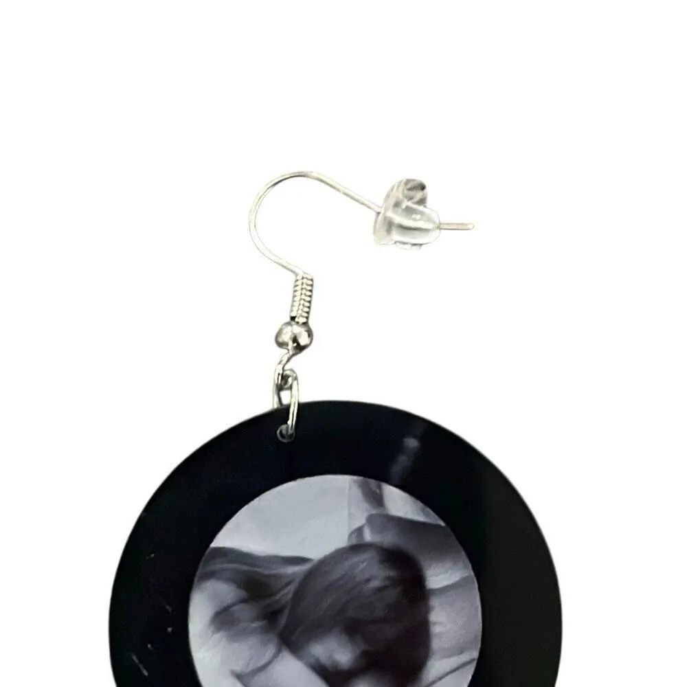 Taylor Swift Grey Black Record Fashion Earrings NEW Lightweight Resin Black - Image 3