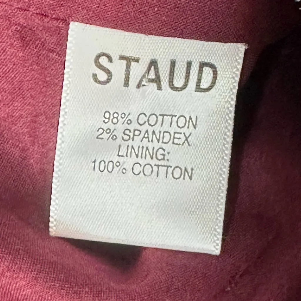 STAUD Peggy Top Plum Cotton Poplin Peplum Blouse Size Large NWT - Image 9