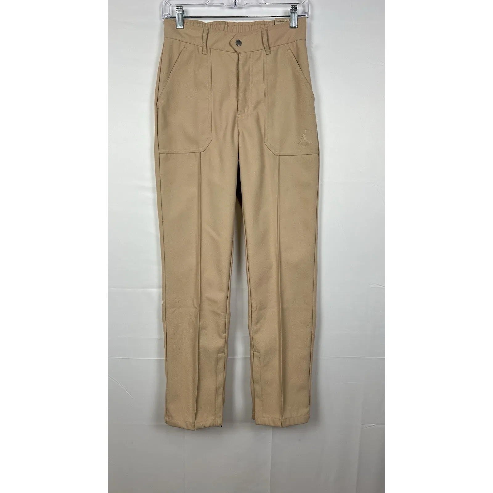NEW Womens Nike Air Jordan Woven Straight Leg High Rise Light Brown Pant Sz XS - Image 9
