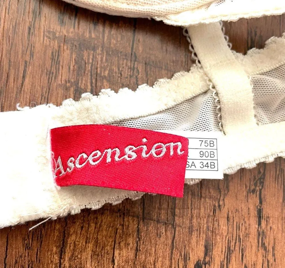 ASCENSION Paris underwire bra, made in France size 90B, US 34B NWT - Image 5