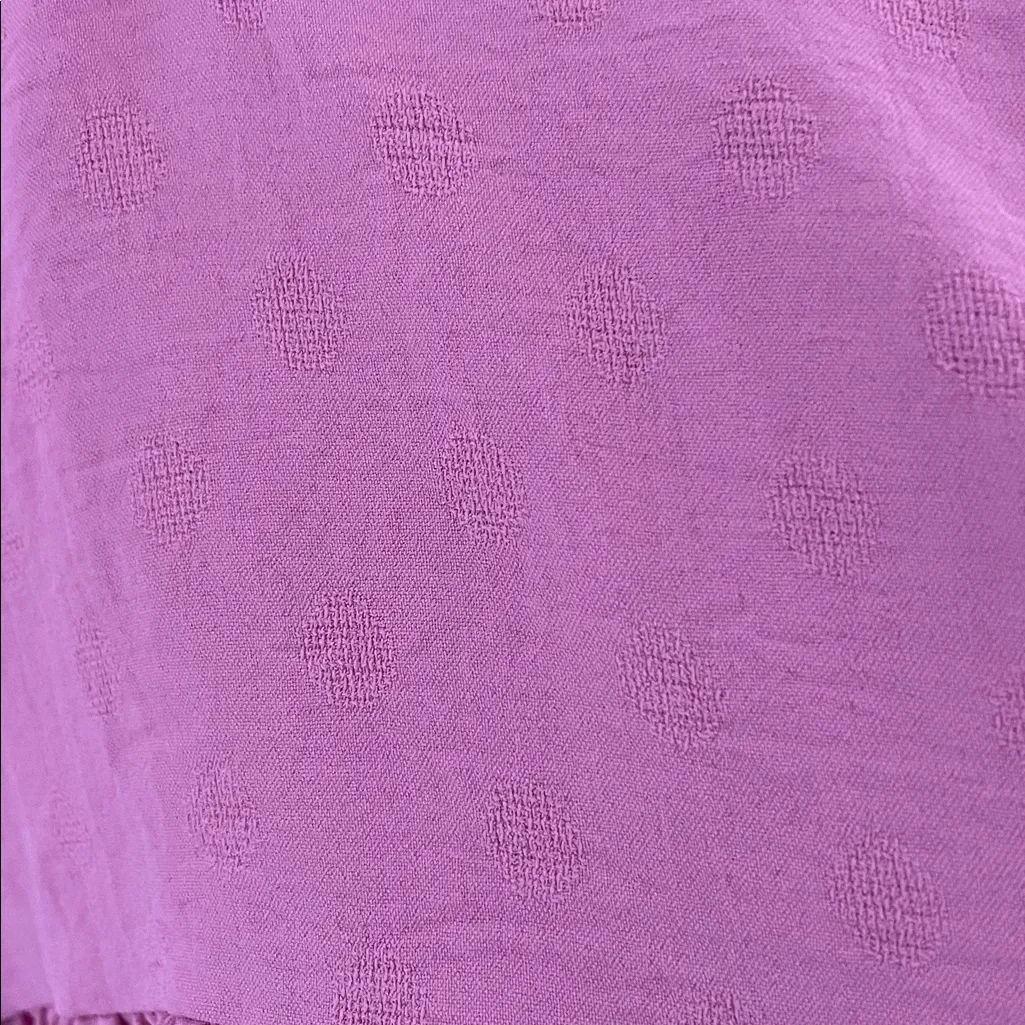 ENTRO V-Neck 3/4 Puff Sleeve Babydoll Peplum Ruffle Top Blouse Barbiecore Size M - Image 5