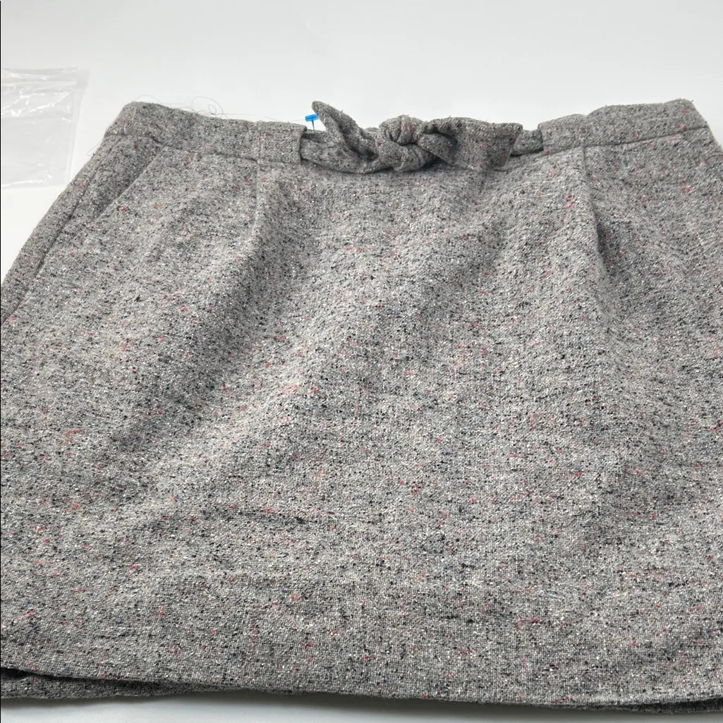 J. Crew Gray Tweed Mini Skirt with Bow - Image 14