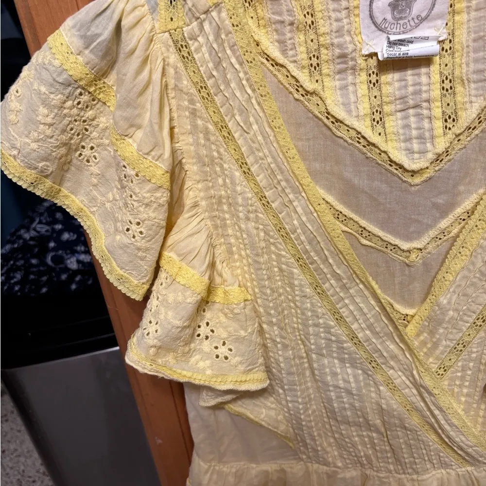 Muche Muchette yellow lace dress one size Size undefined - Image 8