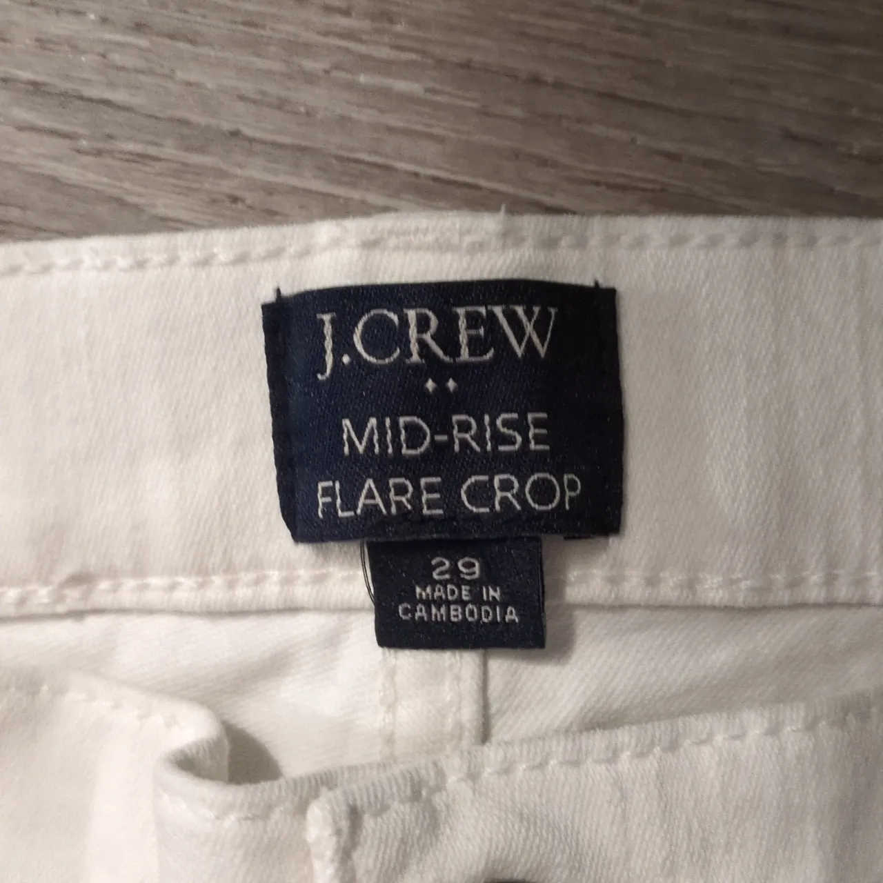 J. Crew White Mid Rise Flare Crop Jeans Size 29 - Image 3