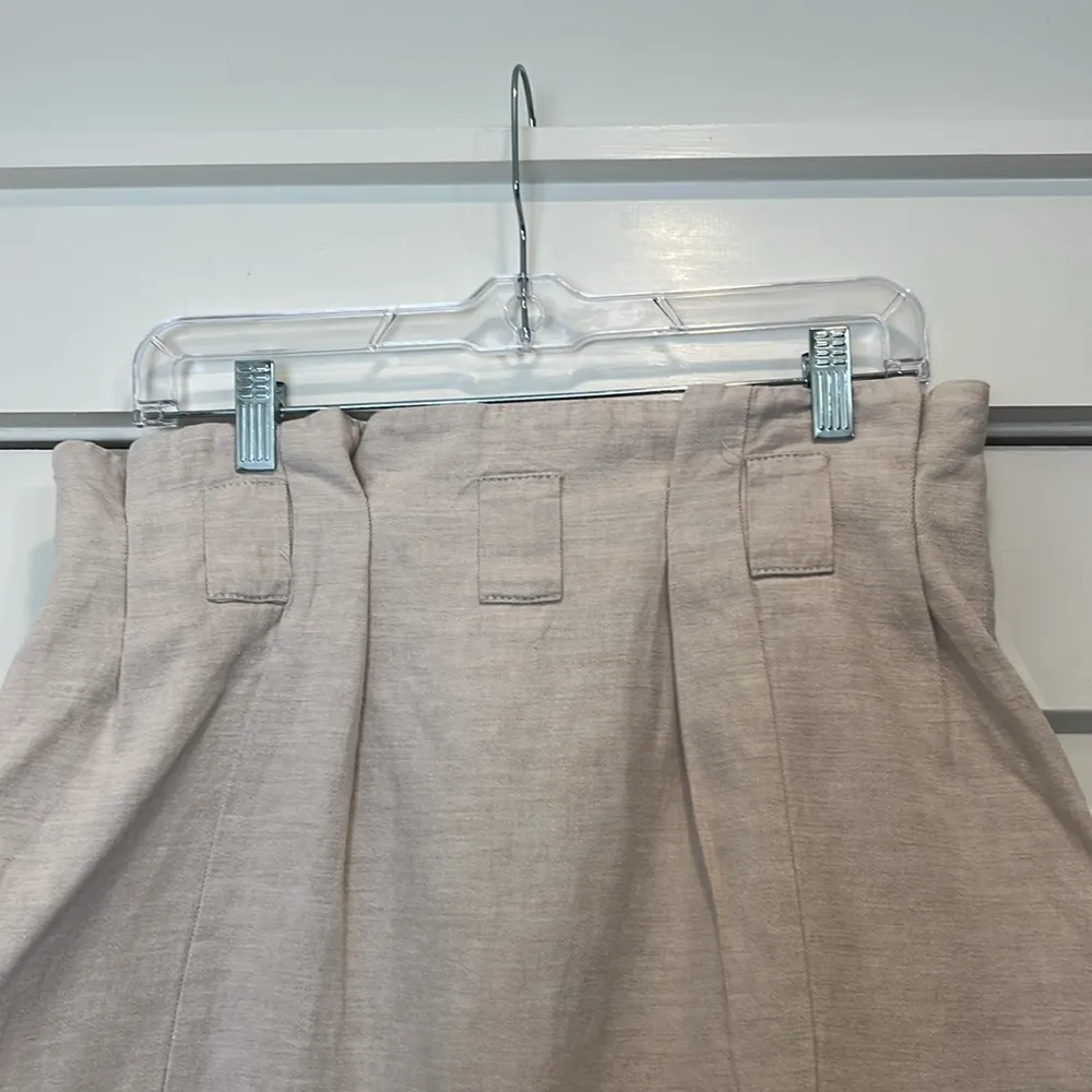 H&M linen blend Cream/light tan High-Waisted Skirt size 10. - Image 5