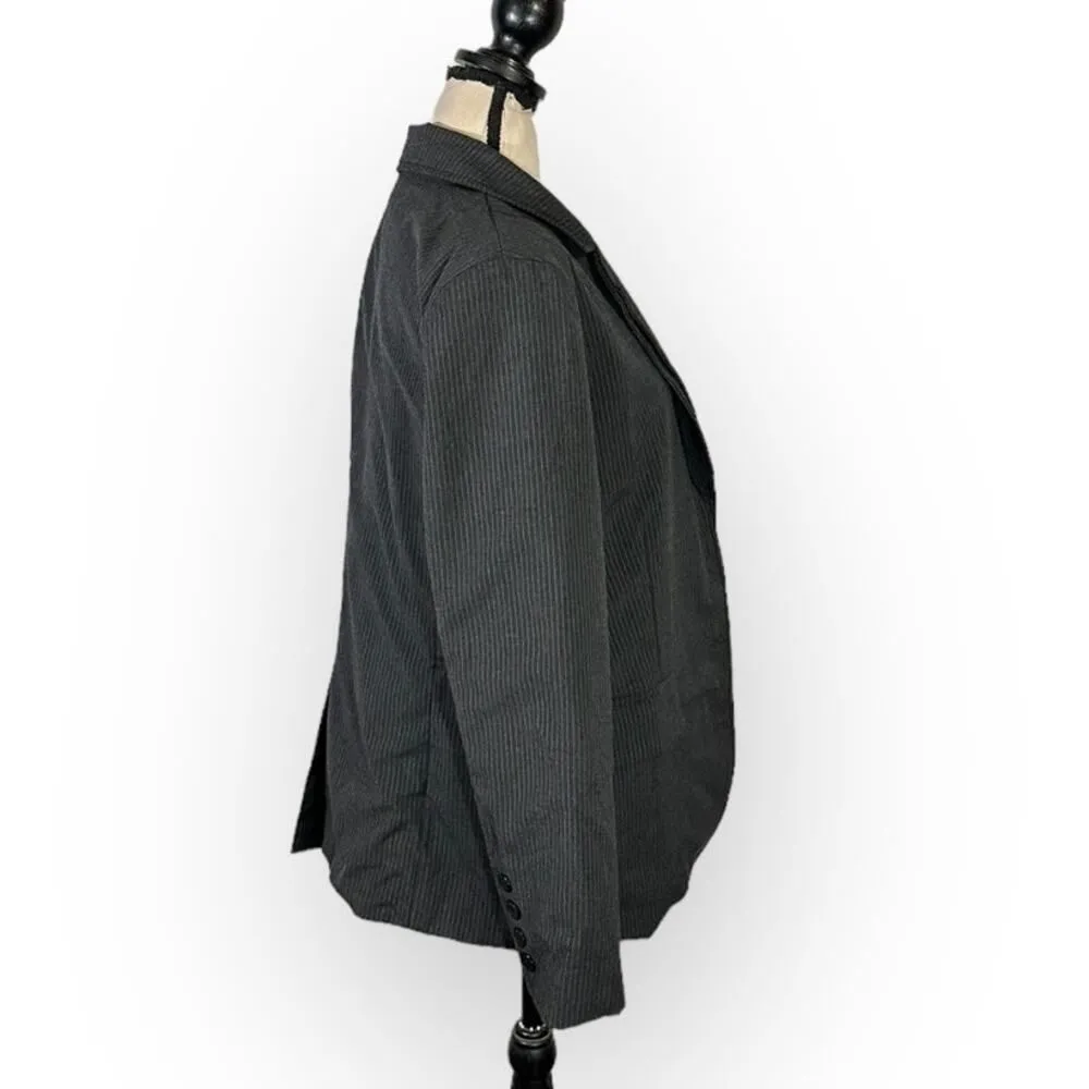 Moon River Blazer Jacket Womens Small Gray Twill Double Layer Long Sleeve Button - Image 6