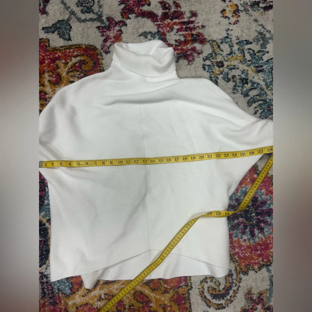 ANRABESS Womens Oversized Turtleneck Batwing sweater White - Image 5