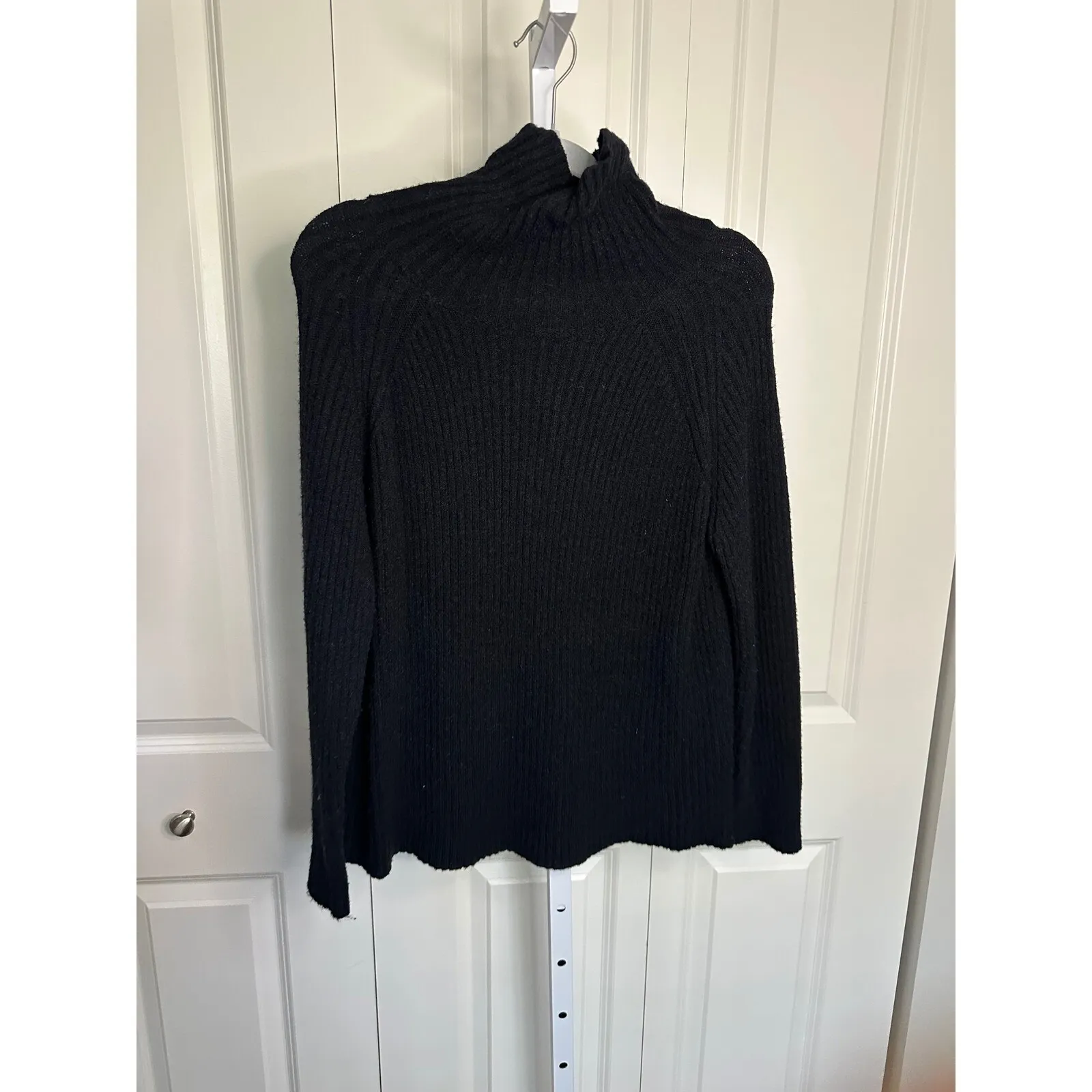 SHEIN Turtleneck Sweater Ribbed‎ Knit Long Sleeve Pullover Black S - Image 3