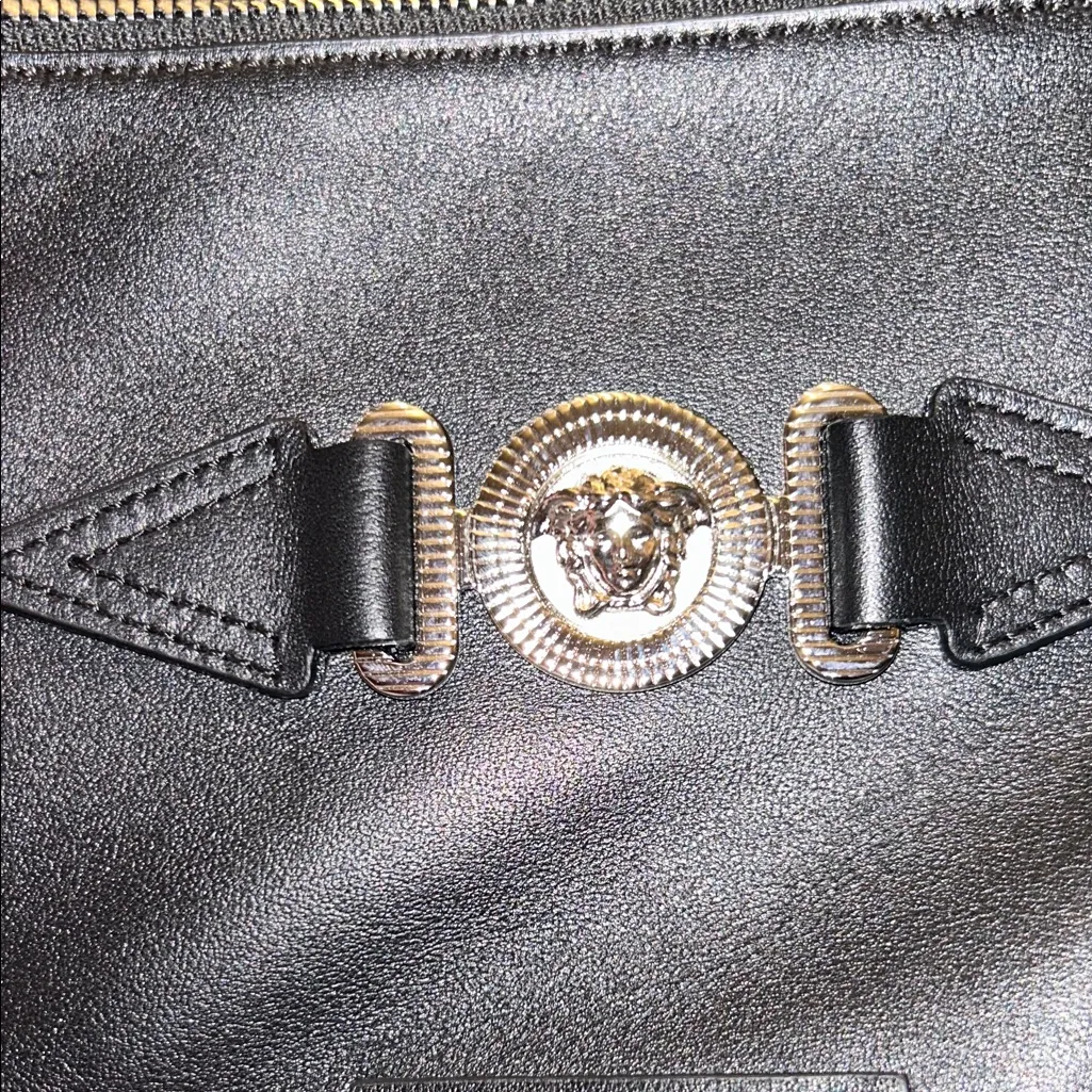 Versace  Black Medusa Pouch with Silver Accents - Image 9