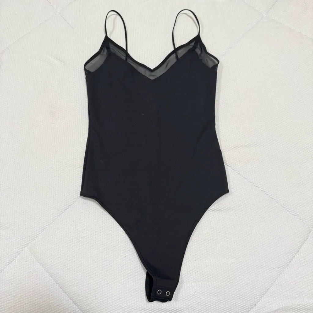 Abercrombie Black Seamless Mesh Bodysuit NWT XS - Image 2
