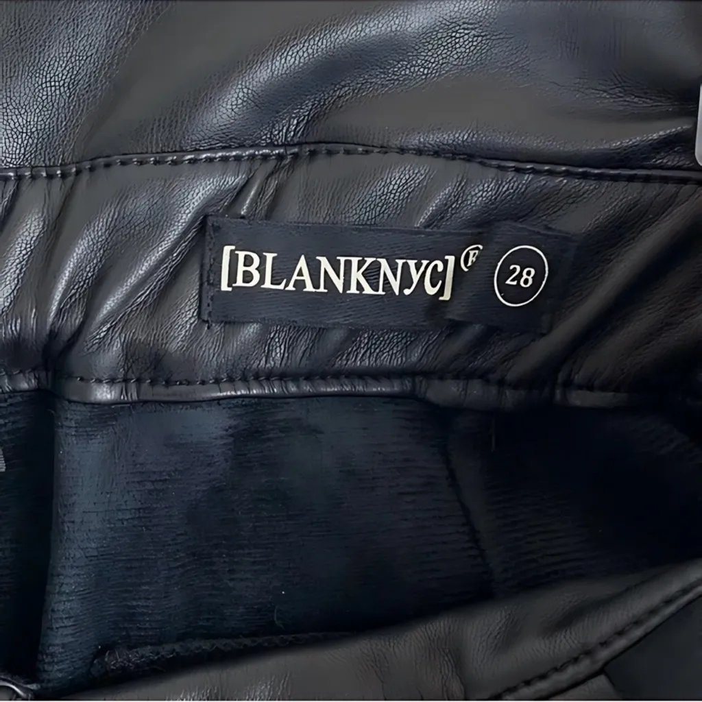 Blank NYC Paperbag Waist Vegan Leather Pants Size 28 No Belt New With Tags - Image 6