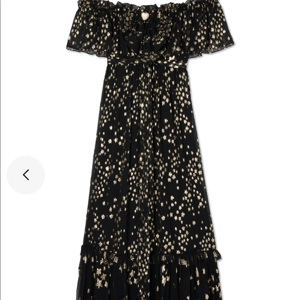 NWT LoveShackFancy silk Ronny maxi dress in black metallic stars - Image 8