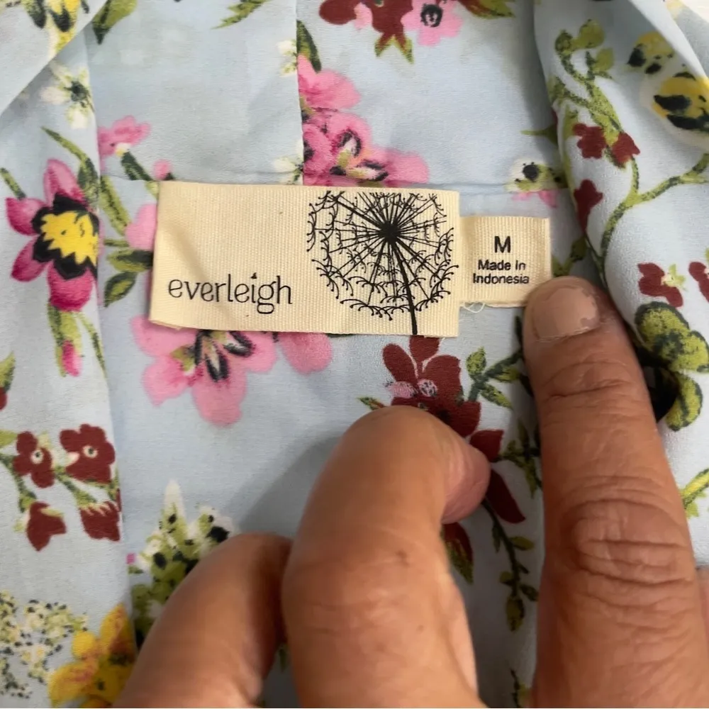 Everleigh top women’s floral blue sleeveless tunic shirt v - Image 5