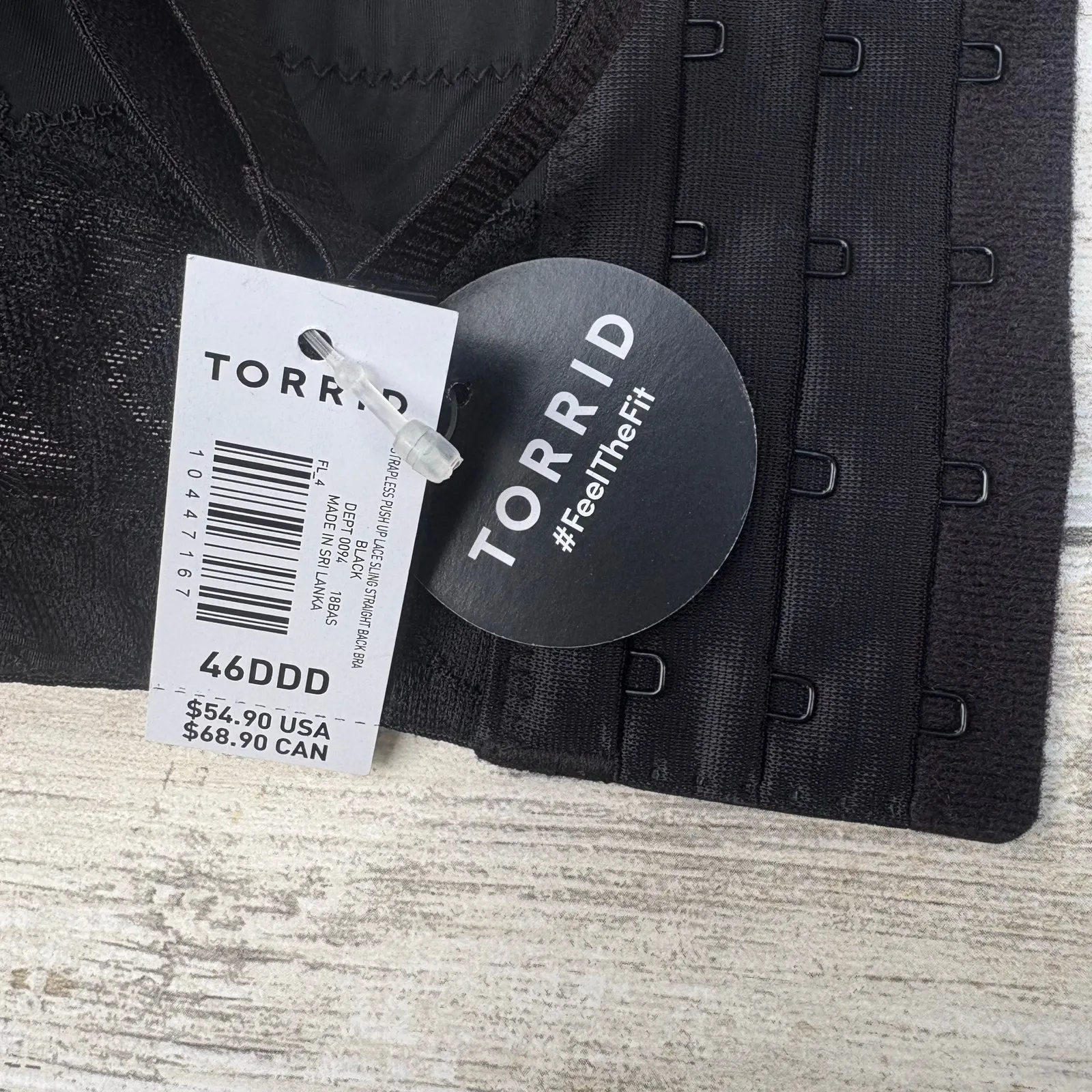 TORRID Bra NWT Sz 46DDD Black Bombshell Everyday Lace Strapless Push Up Padded - Image 14