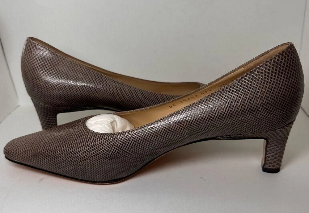 New Never Worn Salvatore Ferragamo Snakeskin Pumps Heels Leather Made Italy 8.5 - Image 5